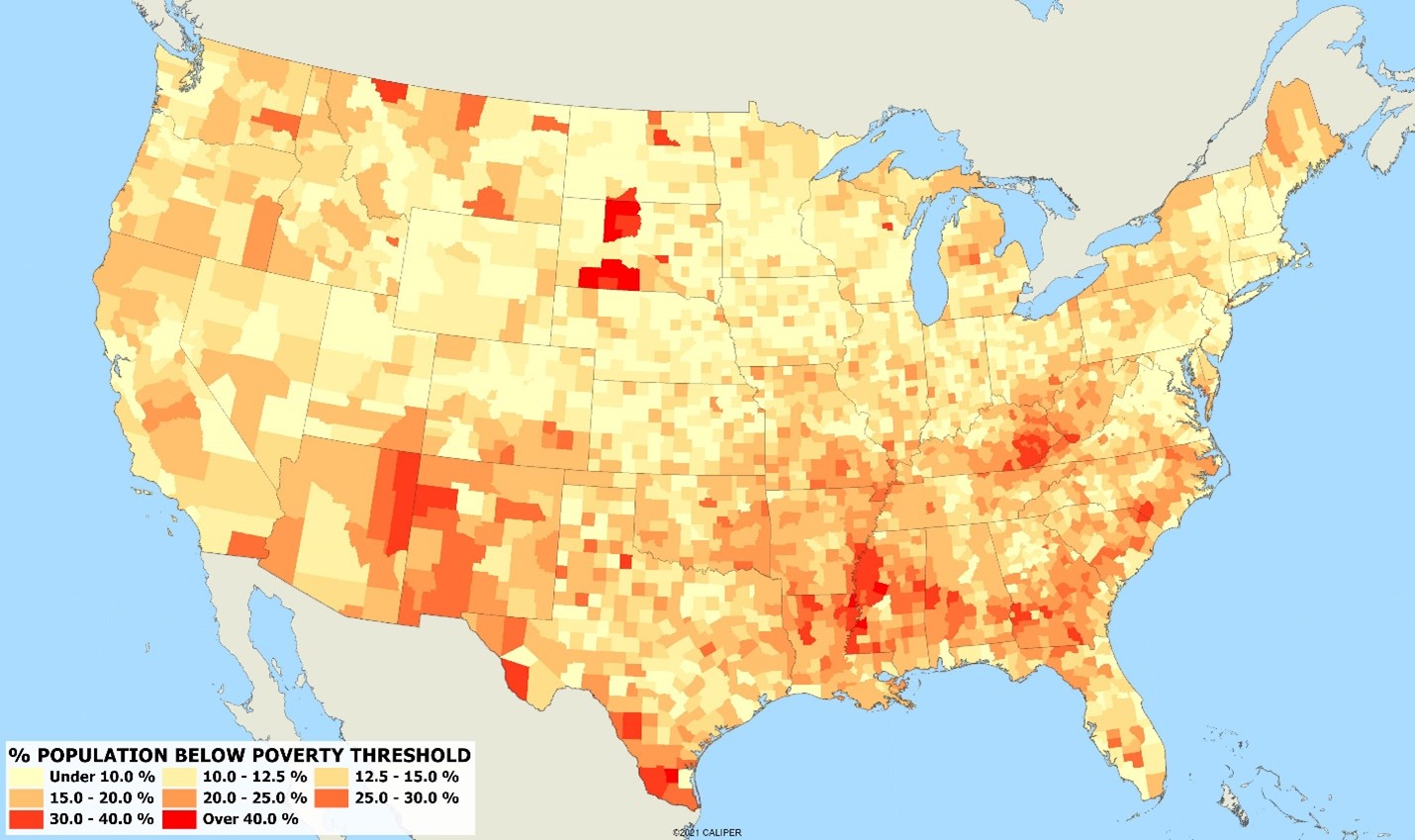 The State Of Poverty In America Applied Geographic Solutions 4068